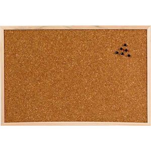 Rayher hobby materialen prikbord met houten lijst van kurk 60 x 45 cm