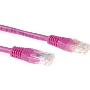 ACT Roze 0,5 meter U/UTP CAT6A patchkabels met RJ45 connectoren