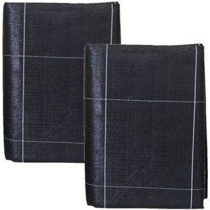 Set van 2x stuks zwart gronddoeken/onkruiddoeken 5,2 x 5 meter
