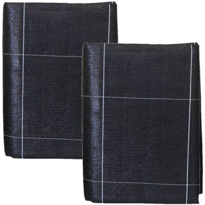 Set van 2x stuks zwart gronddoeken/onkruiddoeken 5,2 x 5 meter