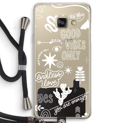 Good vibes: Samsung Galaxy A3 (2016) Transparant Hoesje met koord