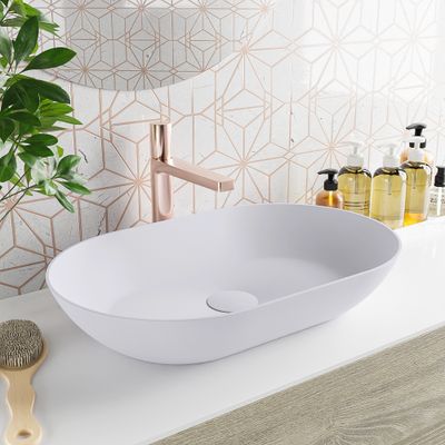 MONDIAZ ONNI Waskom solid surface 55cm kleur Cale / Cale