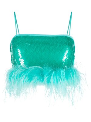Giuseppe Di Morabito haut transparent à ornements en cristal - Bleu