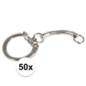 50x Hobby sleutelhangers/ringen met ketting en clipsluiting