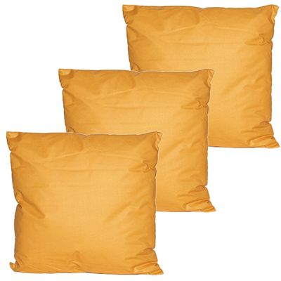 Buitenkussens - 3x - oker geel - 60 x 60 cm - binnen/buiten