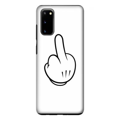 Middle finger white: Samsung Galaxy S20 Tough Case