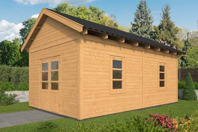 Tuindeco Hamar XL Overkapping type 4 678x445 cm Lariks/Douglashout blank- Zadeldak- Onbehandeld lariks Douglas hout- Tuindeco