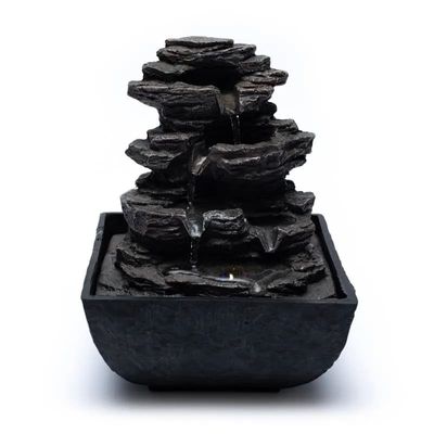 Rots Waterfontein Zwart - 13 x 13 x 18 cm
