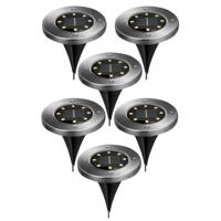 Cepewa Buiten prik spot - 6x - solar verlichting - tuinpad/plant verlichting - LED - 12 cm