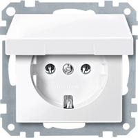 Merten MEG2311-0319 Wandcontactdoos met randaarde Inzetstuk System M, 1-M, M-Smart, M-Plan, M-Creativ Polar-wit (glanzend) 1 stuk(s)