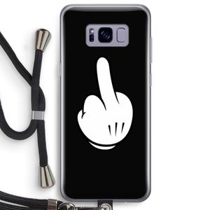 Middle finger black: Samsung Galaxy S8 Plus Transparant Hoesje met koord