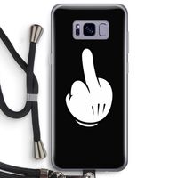 Middle finger black: Samsung Galaxy S8 Plus Transparant Hoesje met koord