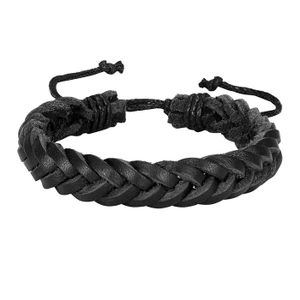 Gevlochten leren armband LGT Jewels Heren Zwart