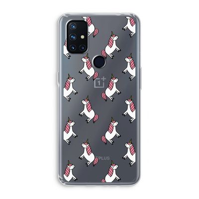 Eenhoorns overal: OnePlus Nord N10 5G Transparant Hoesje