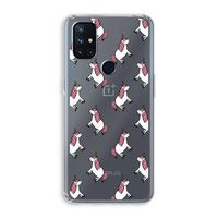 Eenhoorns overal: OnePlus Nord N10 5G Transparant Hoesje