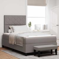 Boxspring bed met matras met hoofdeinde Taupe 120 x 200 cm Stof Boxspring bed met matras met hoofdeinde Taupe 120 x 200 cm Stof