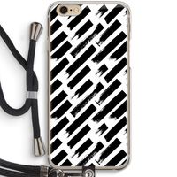 Zwarte vegen: iPhone 6 / 6S Transparant Hoesje met koord