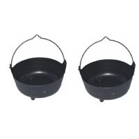 2x Heksenketel zwart 37 cm