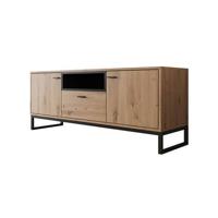 Meubella TV-Meubel Ozzy - Eiken - Zwart - 135 cm