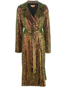 Stine Goya robe orné de sequins à revers crantés - Vert