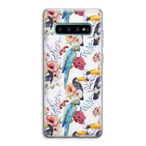 Bloemen tukan: Samsung Galaxy S10 Plus Transparant Hoesje