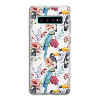 Bloemen tukan: Samsung Galaxy S10 Plus Transparant Hoesje