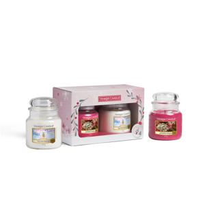 Yankee Candle Snow Globe Wonderland Medium Jar Gift Set kaars Cylinder Roze, Wit 2 stuk(s)