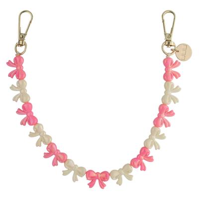 Telefoonkoord Bow - Roze Wit - Goud