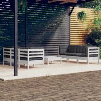 7-delige Loungeset met antracietkleurige kussens grenenhout