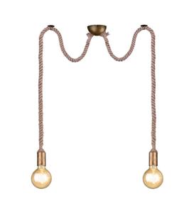 Trio HanglampCord touwlamp 2-lichts brons - 310100204