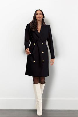 Bo shiny bonded dress - black - 13464