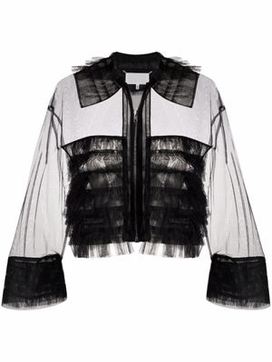 Maison Margiela veste bomber en tulle - Noir