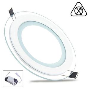 LED Downlight Slim - Inbouw Rond 6W - Helder/Koud Wit 6400K - Mat Wit Glas - Ø96mm