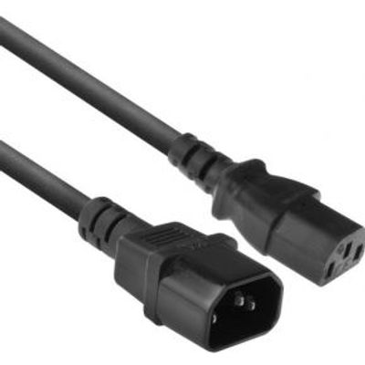 ACT Voedingskabel C13 - C14 zwart 1,8 m