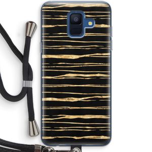 Gouden strepen: Samsung Galaxy A6 (2018) Transparant Hoesje met koord