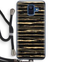 Gouden strepen: Samsung Galaxy A6 (2018) Transparant Hoesje met koord