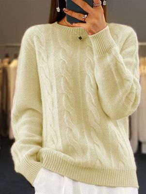 Loose Casual Crew Neck Sweater Loose Casual Crew Neck Sweater