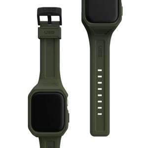Urban Armor Gear Scout+ Strap & Case Horlogeband + beschermhoes 45 mm Vaal olijf-bruin Watch Series 7, Watch Series 8, Watch Series 9