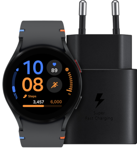 Samsung Galaxy Watch FE Zwart + Samsung Oplader 25W