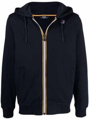 K-Way hoodie zippé à patch logo - Bleu