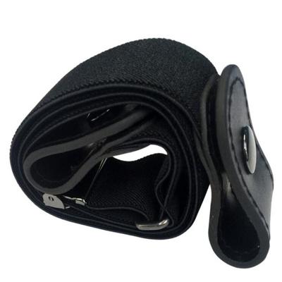 Gesp-gratis elastische kracht PU lederen tailleband lengte: 110cm (zwart)