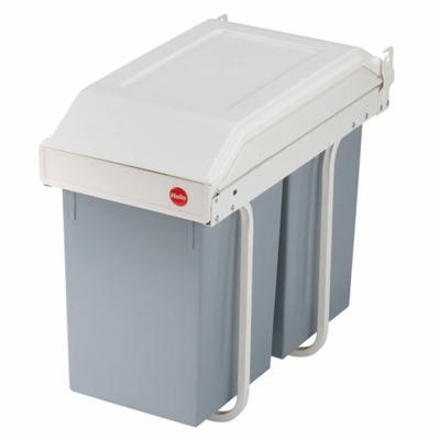 Vuilnisemmer Hailo Multi-Box duo L Wit Grijs Crème Staal Plastic 2 lades 14 L Integreerbaar (2 Stuks)