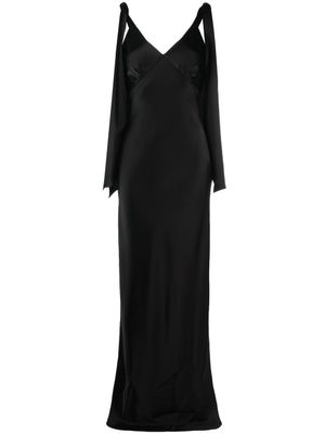 V:PM ATELIER robe longue à fini satiné - Noir