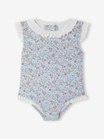Badpak voor babymeisjes met opening op de rug saliegroen