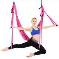 6 behandelt bodybuilding hand stand inelasticiteit luchtfoto yoga hangmat (roze)