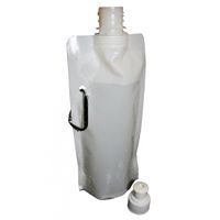 Set van 8x stuks waterzak wit 400 ml opvouwbaar met haak