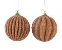 Kerstbal Foam Ribbel Brandy Ø8cm Assorti 1st
