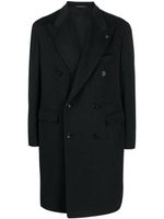 Tagliatore manteau croisé à revers pointus - Noir