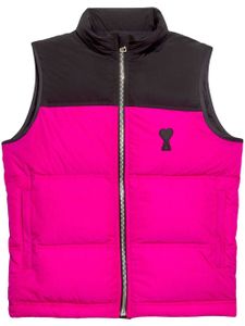 AMI Paris gilet matelassé à patch logo - Noir