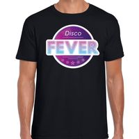 Feest shirt Disco fever seventies t-shirt zwart voor heren 2XL  - - thumbnail